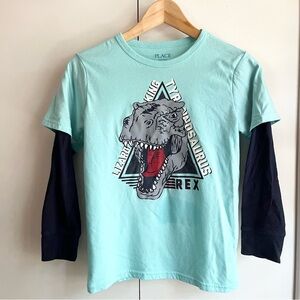 Children’s place T Rex dinosaur long sleeve shirt size medium 8